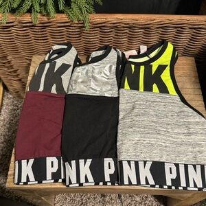 PINK Victoria's Secret Kids' Tank Tops - Gray, Black, Yellow, Maroon